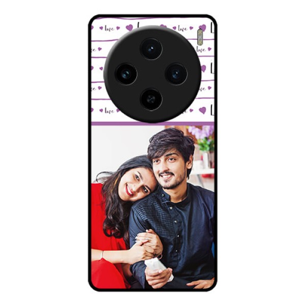 Vivo X100 5G Custom Glass Phone Case - Couples Heart Design