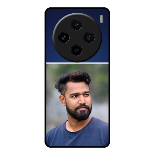 Vivo X100 5G Custom Glass Phone Case - Simple Royal Blue Design