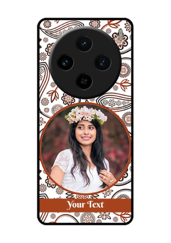 Vivo X100 5G Custom Glass Phone Case - Abstract Flower Design