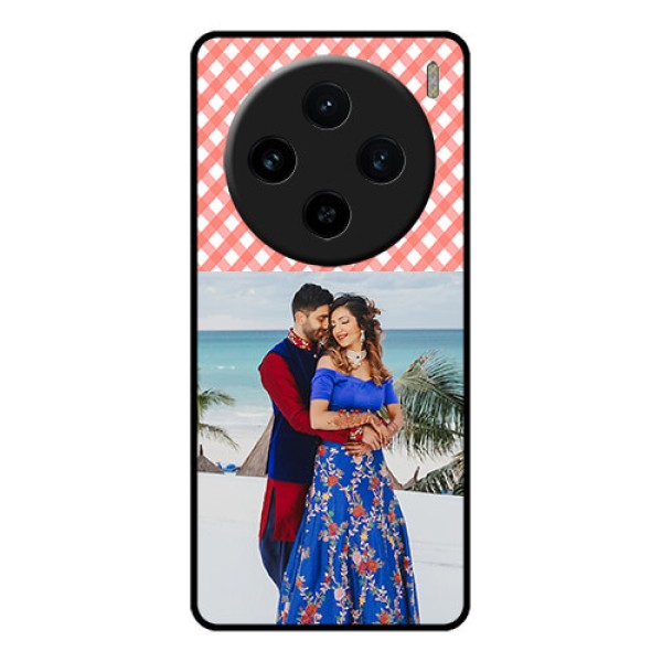 Vivo X100 5G Custom Glass Phone Case - Pink Pattern Design