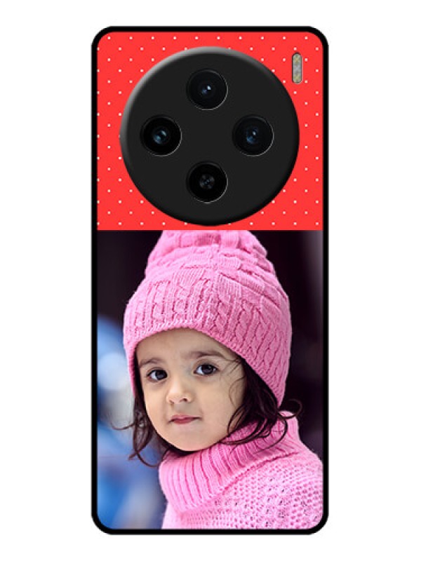 Custom Vivo X100 5G Custom Glass Phone Case - Red Pattern Design