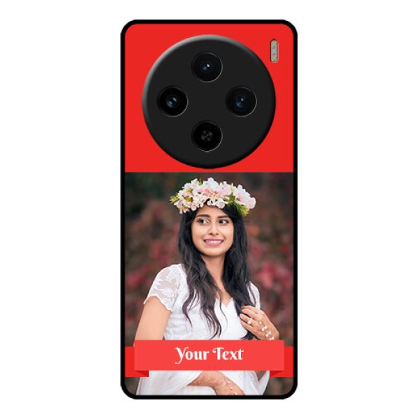 Vivo X100 5G Custom Glass Phone Case - Simple Red Color Design