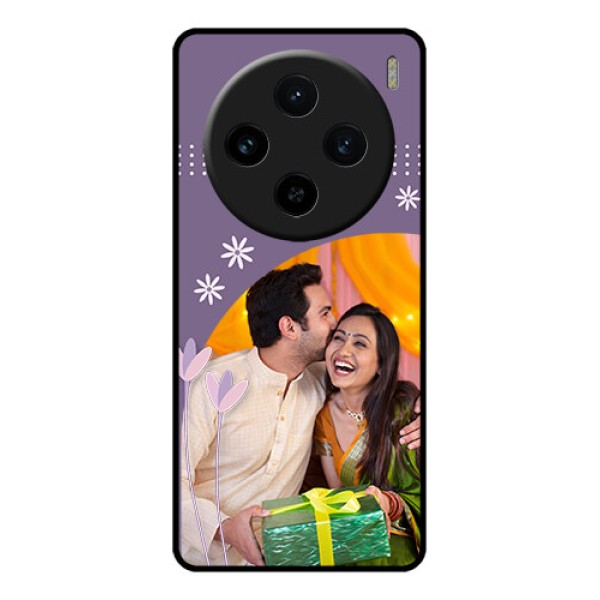 Vivo X100 5G Custom Glass Phone Case - Lavender Flowers Design