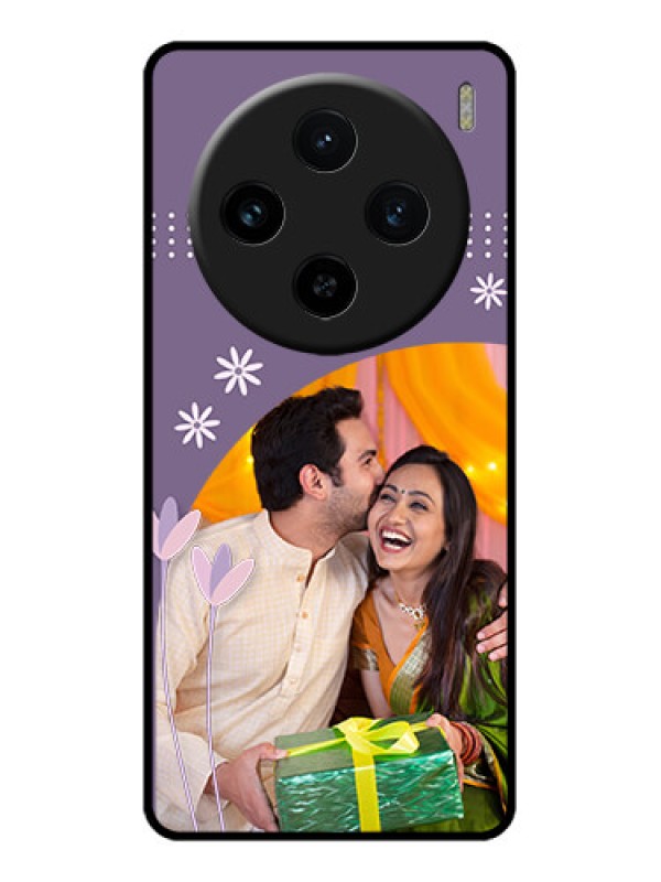 Custom Vivo X100 5G Custom Glass Phone Case - Lavender Flowers Design