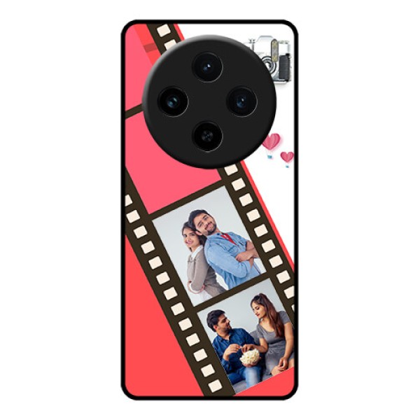 Vivo X100 5G Custom Glass Phone Case - 3 Image Holder With Film Reel Vivo X100 5G Custom Glass Phone Case - 3 Image Holder With Film Reel