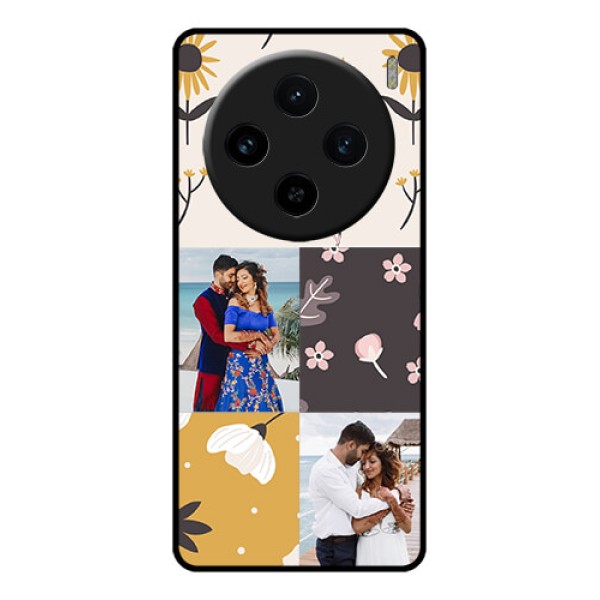 Vivo X100 5G Custom Glass Phone Case - 3 Images With Floral Design Vivo X100 5G Custom Glass Phone Case - 3 Images With Floral Design