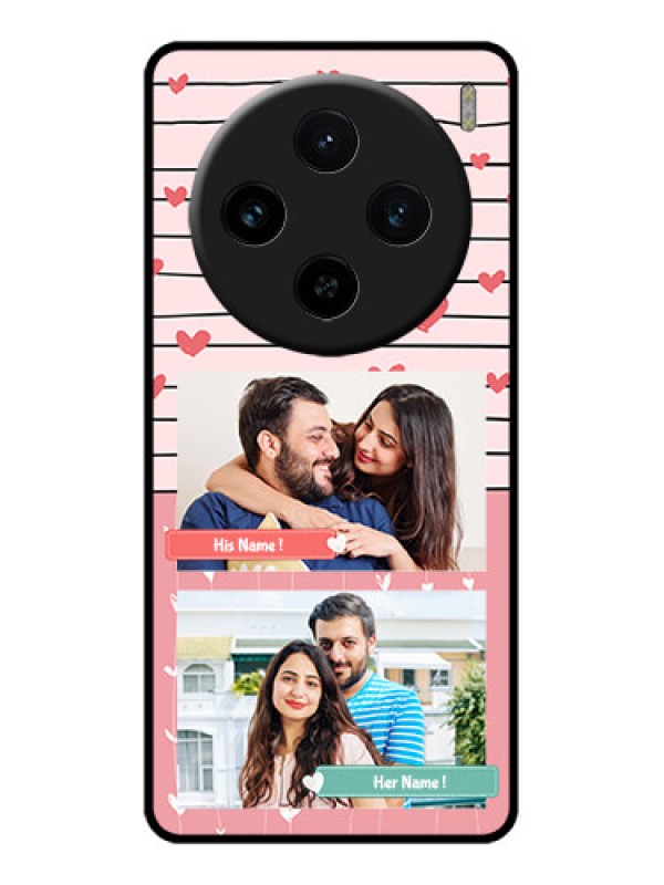Custom Vivo X100 5G Custom Glass Phone Case - Photo With Heart Design