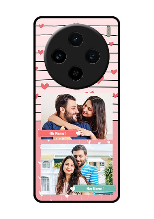 Vivo X100 5G Custom Glass Phone Case - Photo With Heart Design