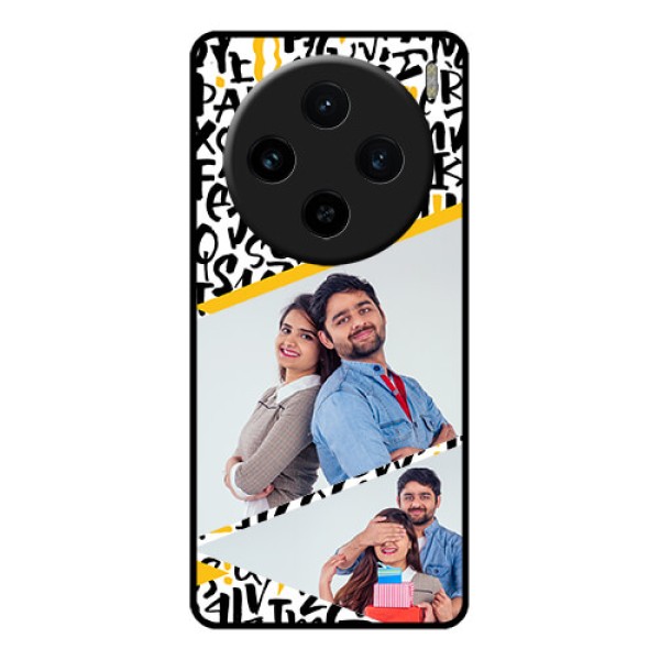 Vivo X100 5G Custom Glass Phone Case - Letters Pattern Design