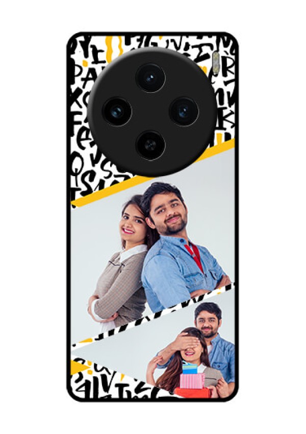 Vivo X100 5G Custom Glass Phone Case - Letters Pattern Design