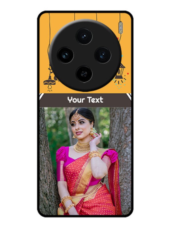 Custom Vivo X100 5G Custom Glass Phone Case - With Family Picture And Icons