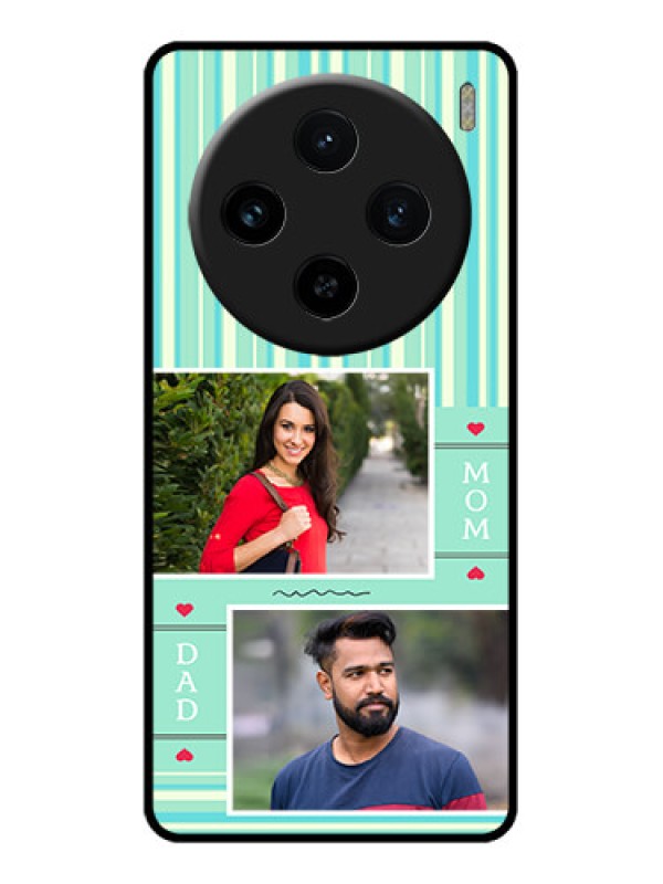 Custom Vivo X100 5G Custom Glass Phone Case - Mom & Dad Pic Design