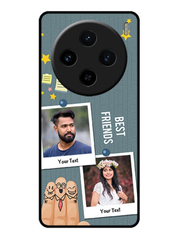 Custom Vivo X100 5G Custom Glass Phone Case - Sticky Frames And Friendship Design