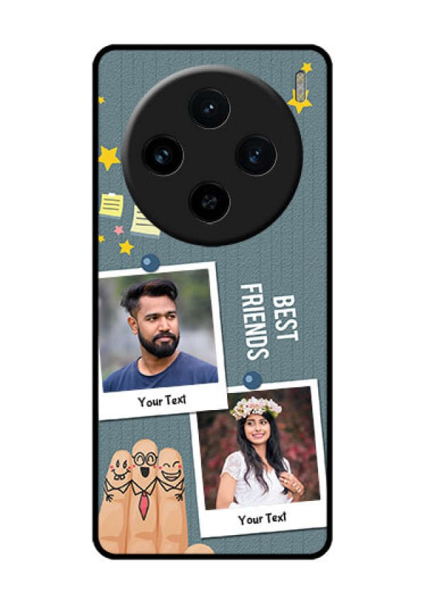 Vivo X100 5G Custom Glass Phone Case - Sticky Frames And Friendship Design