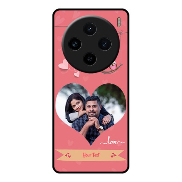 Vivo X100 5G Custom Glass Phone Case - Peach Color Love Design