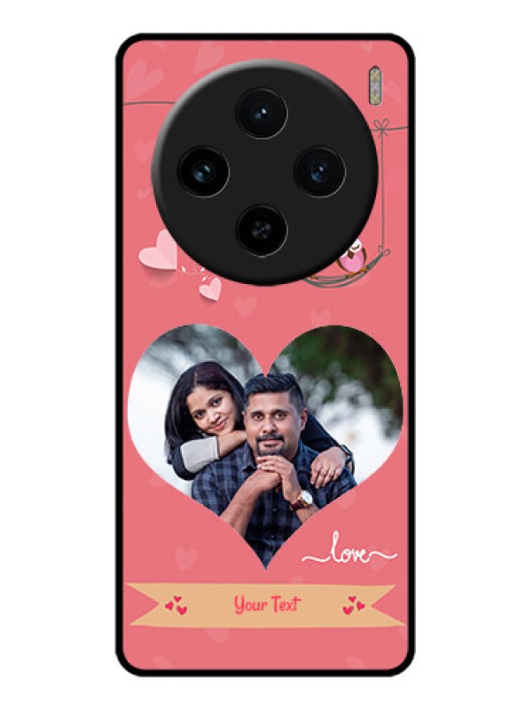 Custom Vivo X100 5G Custom Glass Phone Case - Peach Color Love Design