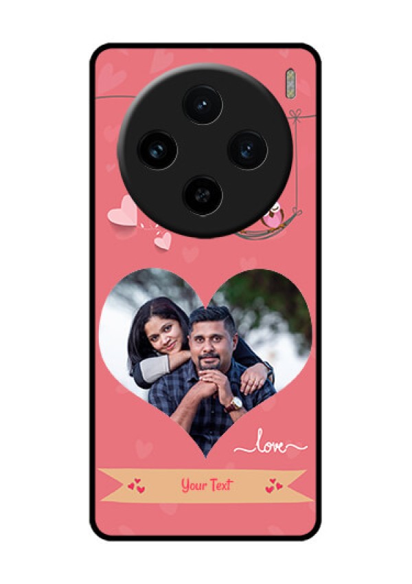 Vivo X100 5G Custom Glass Phone Case - Peach Color Love Design