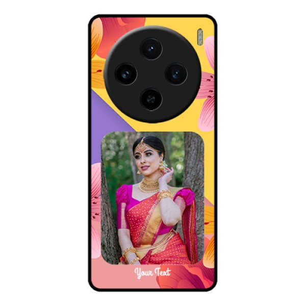 Vivo X100 5G Custom Glass Phone Case - 3 Image With Vintage Floral Design Vivo X100 5G Custom Glass Phone Case - 3 Image With Vintage Floral Design