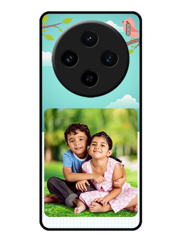 Custom Vivo X100 5G Custom Glass Phone Case - Doodle Love Design