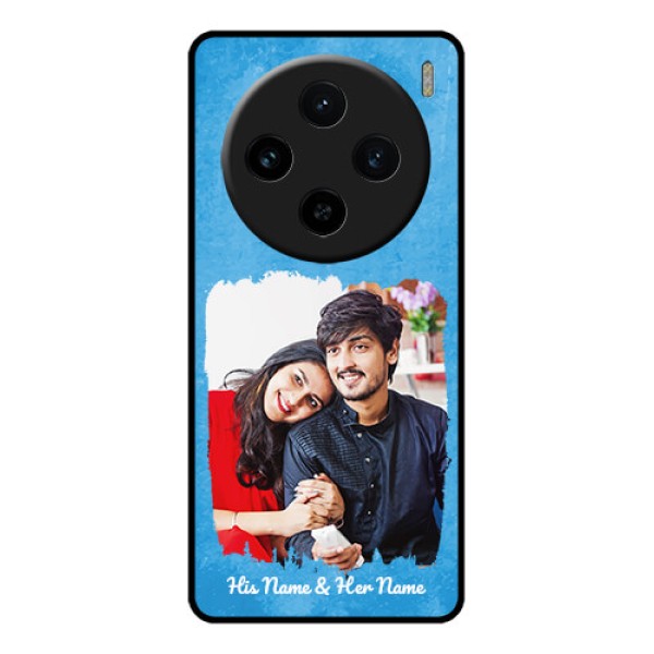 Vivo X100 5G Custom Glass Phone Case - Blue Color Vintage Design