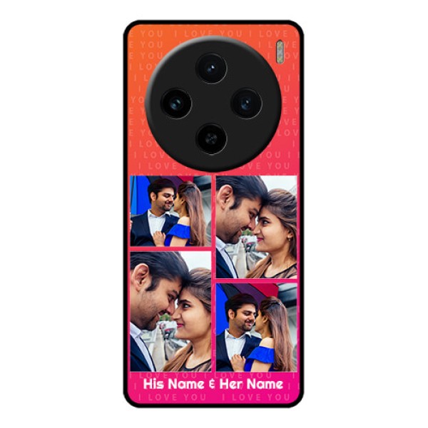 Vivo X100 5G Custom Glass Phone Case - I Love You Pink Design