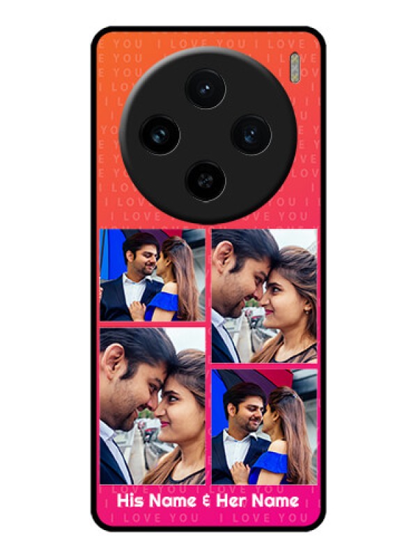 Custom Vivo X100 5G Custom Glass Phone Case - I Love You Pink Design