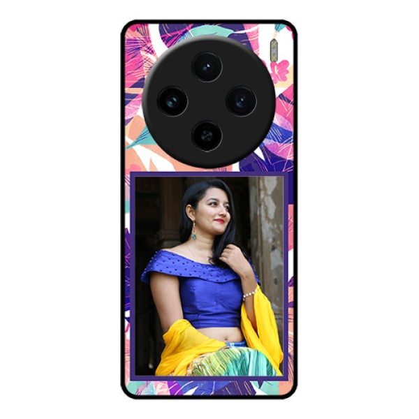 Vivo X100 5G Custom Glass Phone Case - Abstract Floral Design