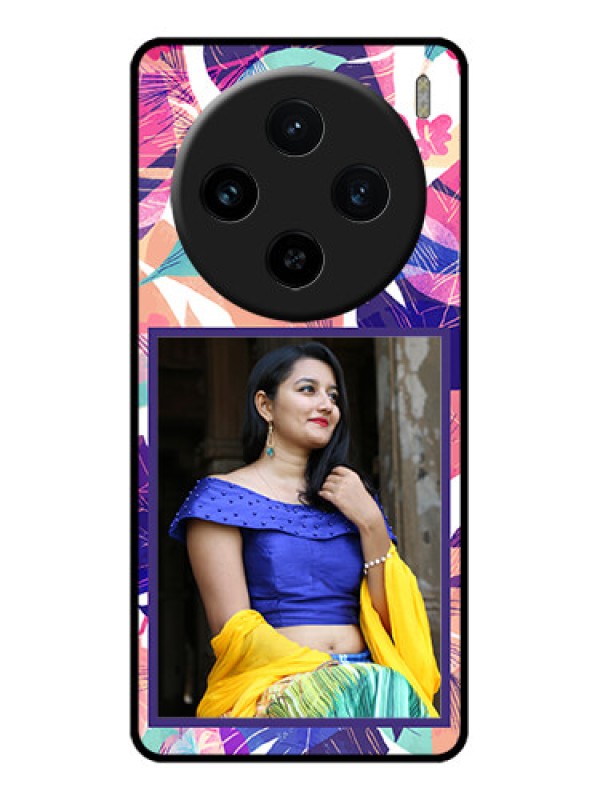 Custom Vivo X100 5G Custom Glass Phone Case - Abstract Floral Design