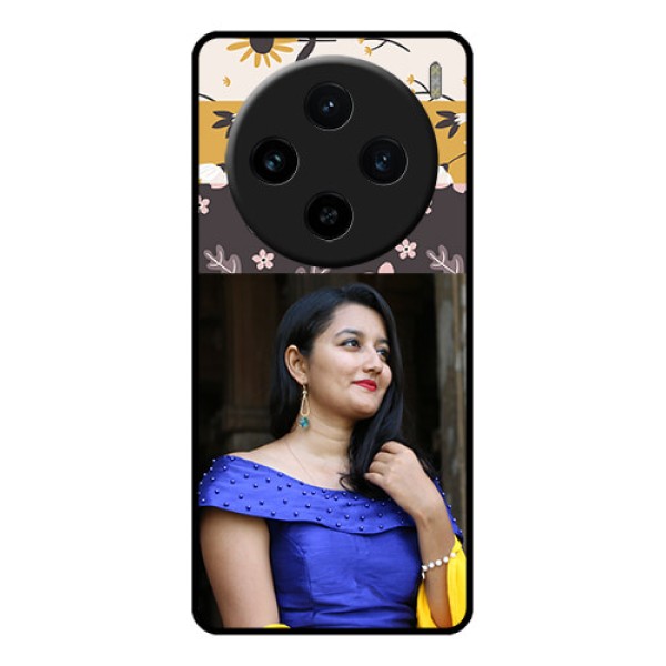 Vivo X100 5G Custom Glass Phone Case - Stylish Floral Design