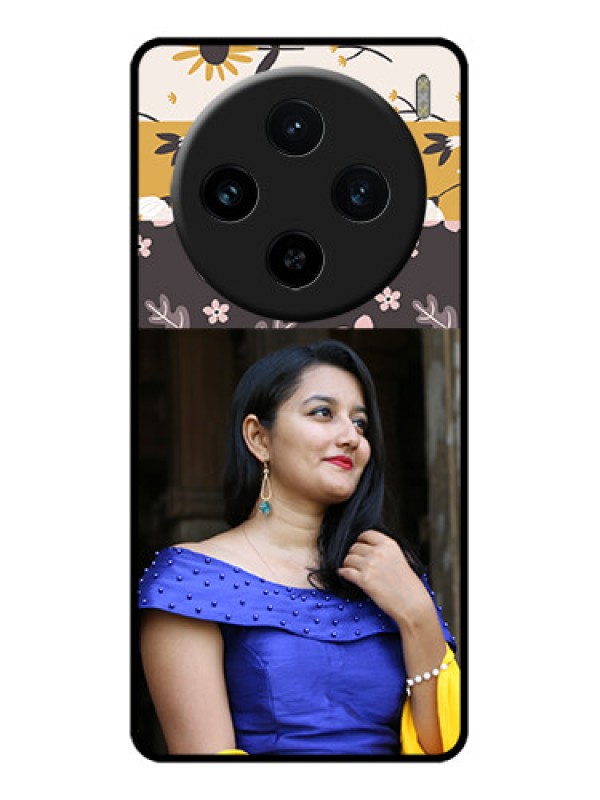 Custom Vivo X100 5G Custom Glass Phone Case - Stylish Floral Design