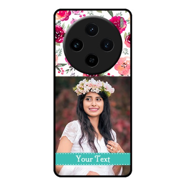 Vivo X100 5G Custom Glass Phone Case - Water Colors Floral Design