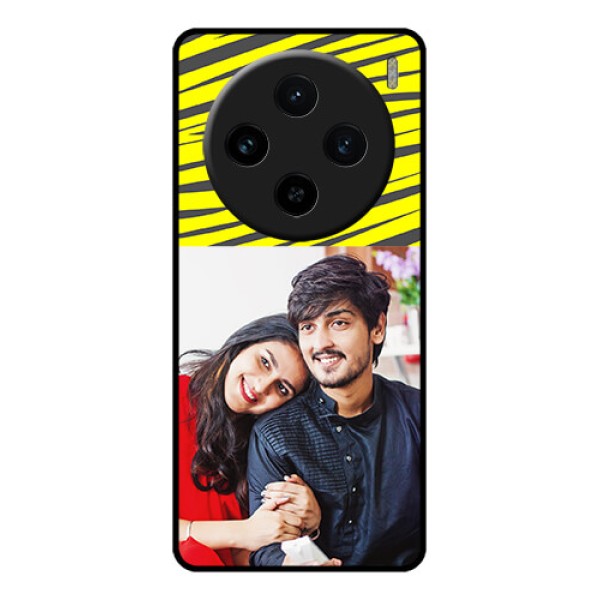 Vivo X100 5G Custom Glass Phone Case - Yellow Abstract Design