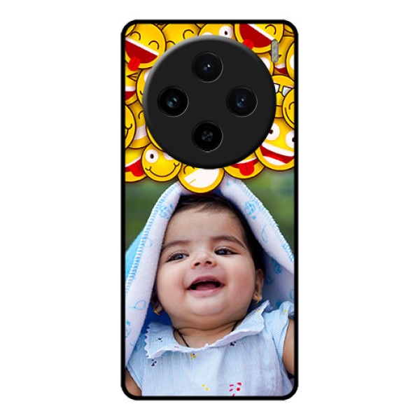 Vivo X100 5G Custom Glass Phone Case - With Smiley Emoji Design
