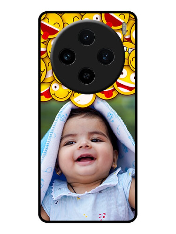 Custom Vivo X100 5G Custom Glass Phone Case - With Smiley Emoji Design