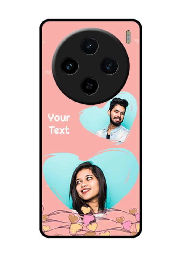 Vivo X100 5G Custom Glass Phone Case - Love Doodle Design