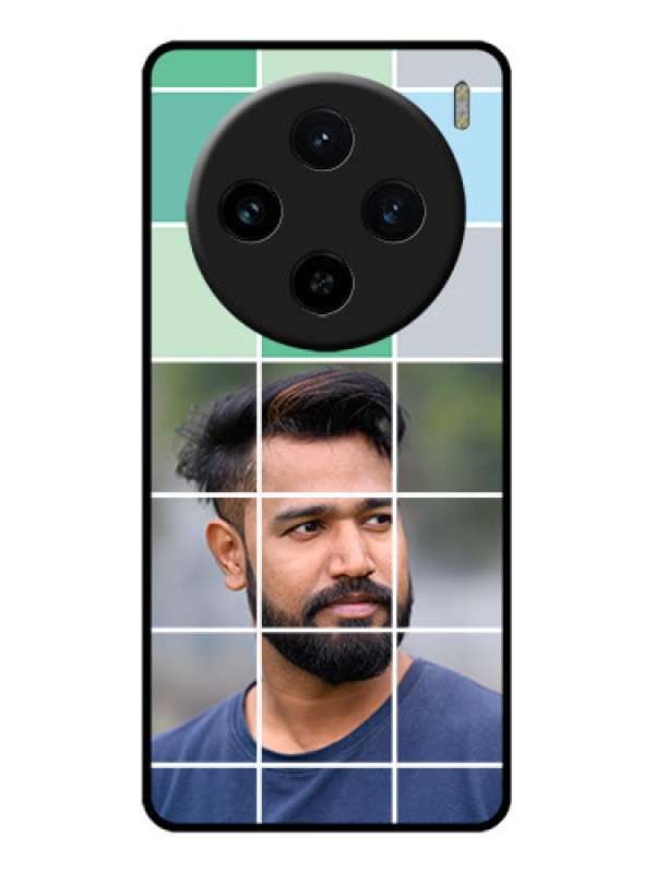 Custom Vivo X100 5G Custom Glass Phone Case - With White Box Pattern