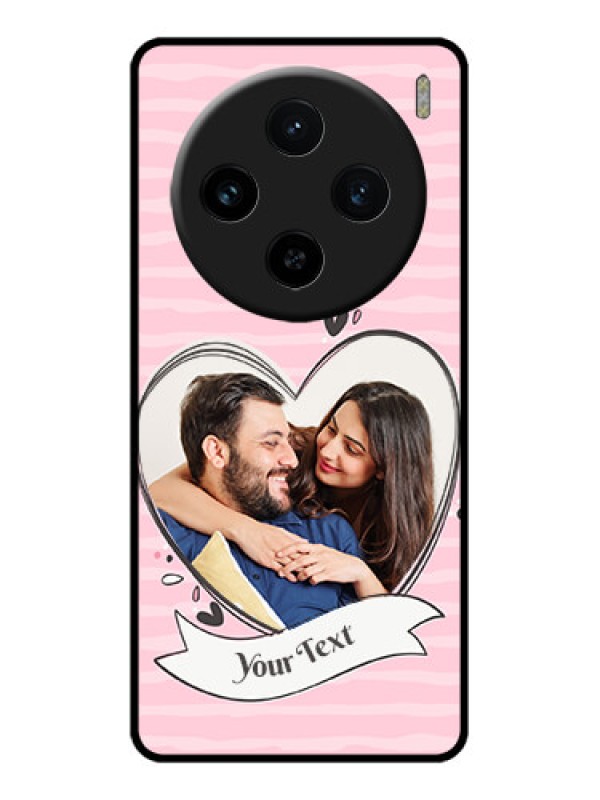 Custom Vivo X100 5G Custom Glass Phone Case - Vintage Heart Design