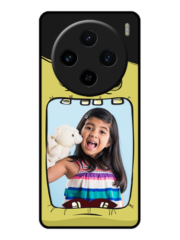 Custom Vivo X100 5G Custom Glass Phone Case - Cartoon Monster Back Case Design
