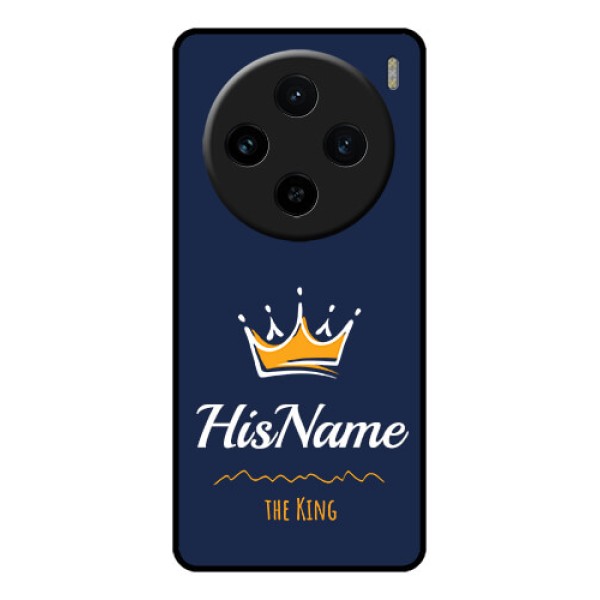 Vivo X100 5G Custom Glass Phone Case - King With Name Design