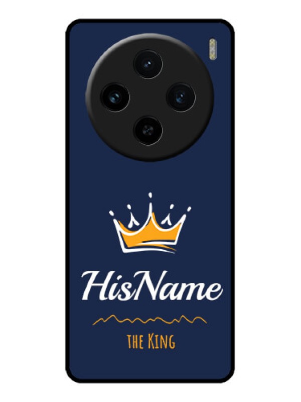 Custom Vivo X100 5G Custom Glass Phone Case - King With Name Design