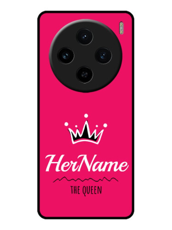 Custom Vivo X100 5G Custom Glass Phone Case - Queen With Name Design