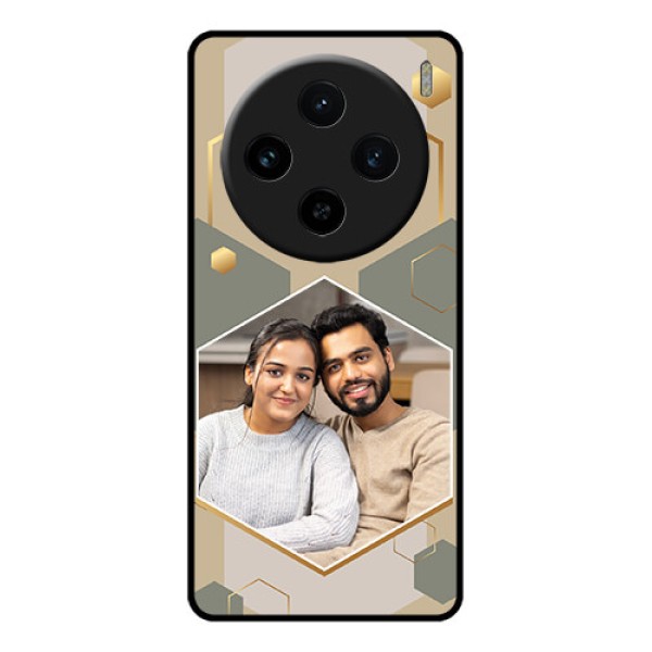 Vivo X100 5G Custom Glass Phone Case - Stylish Hexagon Pattern Design Vivo X100 5G Custom Glass Phone Case - Stylish Hexagon Pattern Design