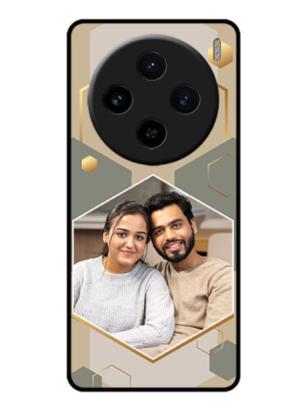 Custom Vivo X100 5G Custom Glass Phone Case - Stylish Hexagon Pattern Design