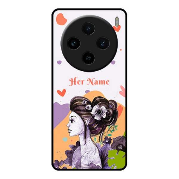 Vivo X100 5G Custom Glass Phone Case - Woman And Nature Design