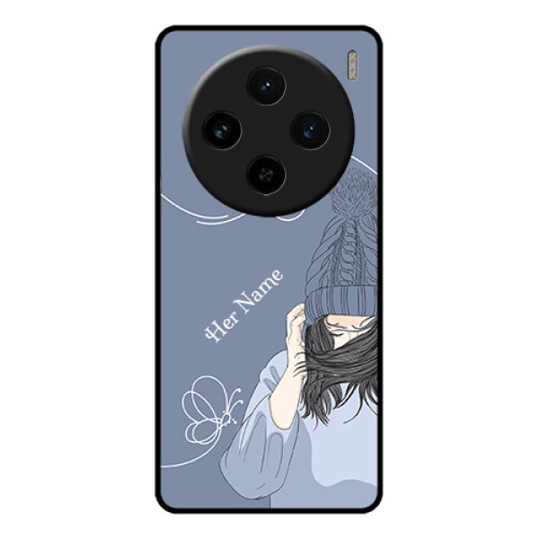 Vivo X100 5G Custom Glass Phone Case - Girl In Winter Outfit Design Vivo X100 5G Custom Glass Phone Case - Girl In Winter Outfit Design