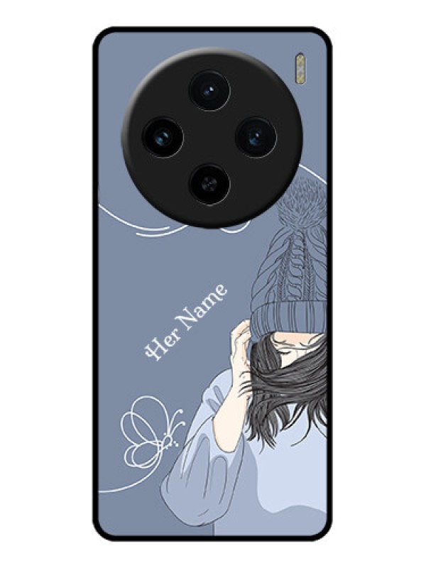Custom Vivo X100 5G Custom Glass Phone Case - Girl In Winter Outfit Design