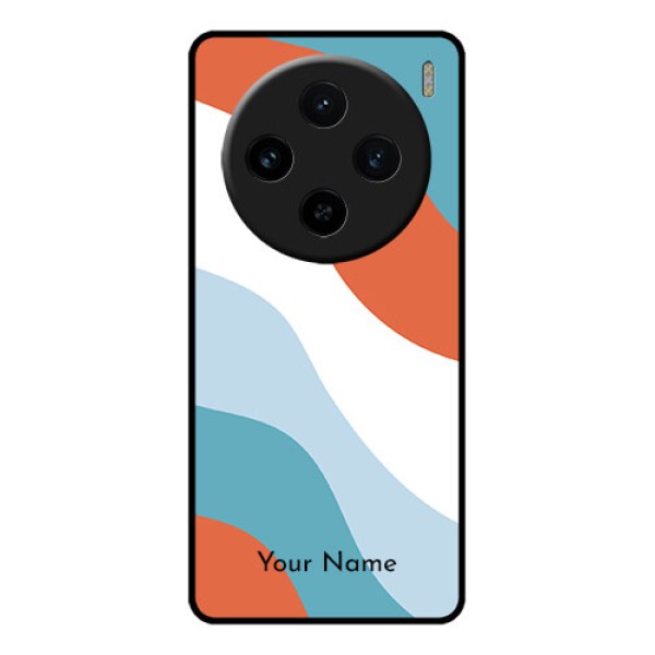 Vivo X100 5G Custom Glass Phone Case - Coloured Waves Design