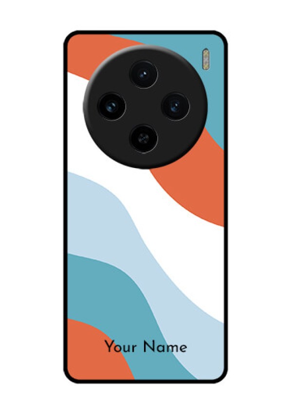 Vivo X100 5G Custom Glass Phone Case - Coloured Waves Design
