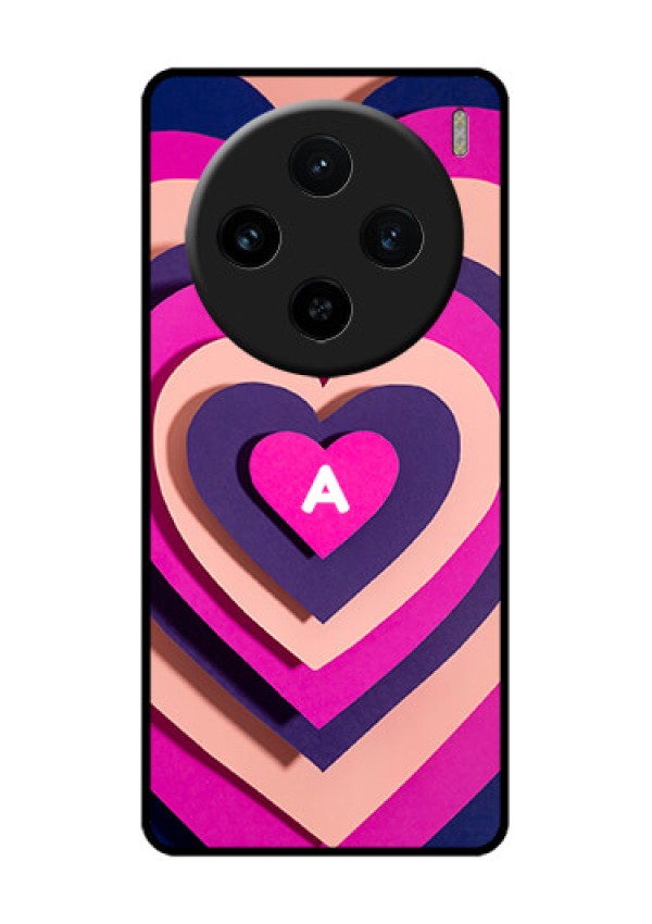Vivo X100 5G Custom Glass Phone Case - Cute Heart Pattern Design