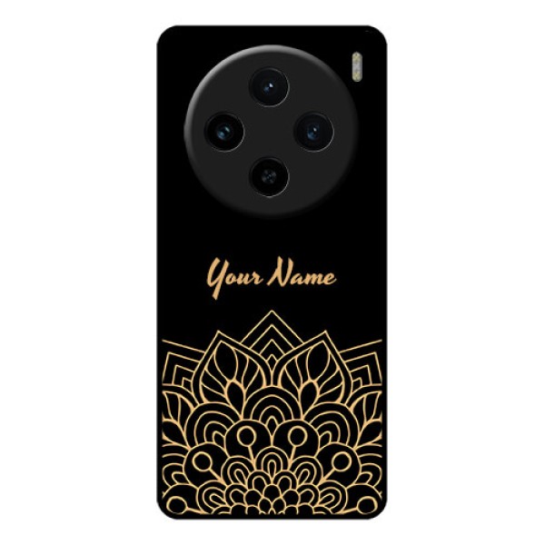 Vivo X100 5G Custom Glass Phone Case - Golden Mandala Design